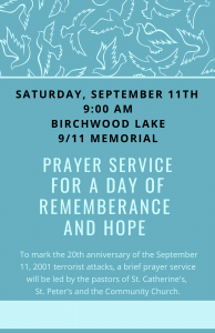 9/11 Memorial Prayer Service @ Birchwood Lake