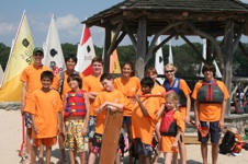 The orange sailball team